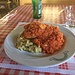 Mittagessen im Rifugio: eine riesengrosse Portion Polenta con Salsiccia. <br />PS: auf ein Nachtessen hab ich heute Abend verzichtet.