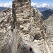 Runterklettern über den sehr exponierten Grat zur Scharte vor der Gertrudspitze