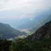 Blick von Savogno (932 m) nach Chiavenna