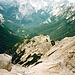 In der Furcella Zurlon: Blick zum Col di Stombi, wo der Klettersteig endet. Dahinter das Val Grande.