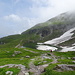 Baschalvasee 2174 m - zwar der niedrigste der 4 Seen, aber auch mit Eis im Wasser