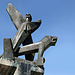 Am Zervreilaseestausee war es noch Wolkenlos.

"Bergplastik Zervreila"  Engel und Löwe, Bronze, 4.40 Meter hoch, 1956-1959, Raoul Ratnowsky