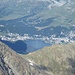 Blick hinab auf St. Moritz