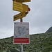 Der Weg zur Winterlücke ist wegen dem Bergsturz offiziell gesperrt. In der Grossansicht ist der Hinweis zu lesen. Der grau markierte Bereich visualisiert den Bergsturz vom letzten März