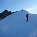 unterwegs auf dem Gletscher kurz vor dem Gipfelgrat