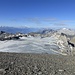 Rückblick auf den überquerten Gletscher bis zum Mont-Blanc