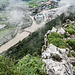 Angelangt am dem Gipfel des Kleinen Barmsteins: Blick auf Hallein und die Salzach.