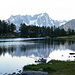 Lago Arpy panorama sui Grandes Jorasses.