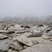 Der Gipfelaufbau: der Gipfel zeigt sich kurz im Nebel und unsere bis anhing gewählte gerade Aufstiegslinie erweist sich als perfekt ;-))