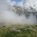 Val Dernone : inizia la discesa verso valle nella nebbia