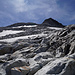 Gletscherfreier Abstieg über Gletscherschliffplatten.