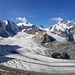 Piz Palü, Bellavista, Piz Bernina mit breitem Persgletscher vorne