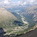 Tiefblick vom Munt Pers nach Pontresina und das Vorfeld des ehemaligen Morteratschgleschers