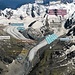 Projektidee des Gletscherrettungsprojekts: Beschneiung des Morteratschgletschers mit Wasser des benachbarten Persgletschers. Da der Nutzen für den Eis-Erhalt gering ist wird das Projekt nicht weiterverfolgt. 