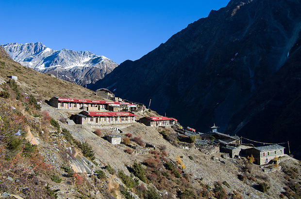 Die Berge im Hintergrund sind bereits in Tibet
