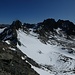 Blick vom Scalettahorn zurück zum Piz Grialetsch, mit unserer Spur über den Vallorgia Gletscher