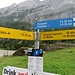 Wegweiser vor dem Berggasthof Gigerwald: hier geht es morgen um 4:30 Uhr los.