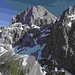 Am Grat öffnet sich die Sicht zur Nordwand der Karwendelspitze