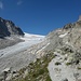 Erster Blick zum Glacier d'Orny und zur gleichnamigen Hütte