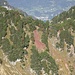 Oben sieht man die Grenze zwischen Dolomit und Quartenschiefer