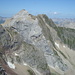 Freispitze(2884m) von Süden; bester Fels in dieser Flanke, nach rechts zieht der Jägerrücken runter