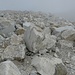 Marmorhalde in Wolken