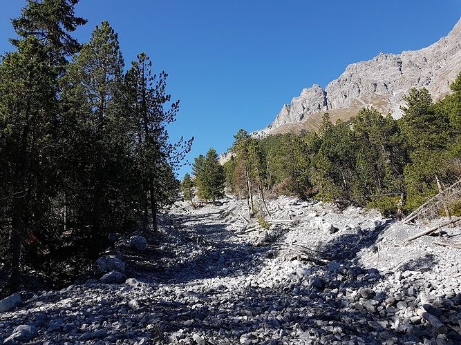Trockenes Bachbett im freien Spiel der Naturkräfte - Fotos [hikr.org]