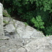 Blick hinunter auf eine der Kletterrouten am Mägdeberg