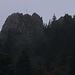 Blick hinauf von Ober Altberg (1433m) zum Chli Schijen (1556,8m) den keiner am HIKR-Treffen wegen dem nassen Wetter bestieg. Die Felsen wären wohl auch recht rutschig gewesen.