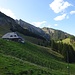 Möntschelealp (left), below the Birenspitz. First etappe: the north-east ridge of the Langeneggspitz, covered in trees and kissed by the sunlight.