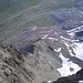 Tiefblick vom Westgipfel der Sours auf die riesigen Blockgletscher im Val Muragl