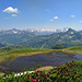 Ausblick ins Lechquellengebirge.<br />Im Vordergrund das Trangel-Seeli.