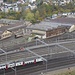Blick von der Gegend des Hardchopf aus auf die Gleise beim Eisenbahnknoten Olten.