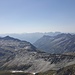 Die Dolomiten sind trotz bestem Wetter wegen der dunstigen Luft kaum zu sehen.