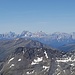 Zoom zu den Dolomiten. Bei der Kleinen Gaisl kann man den letzten Felssturz gut erkennen.