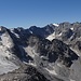 Panoramafoto vom Pass da Casnil Sud. Die 3. Etappe Albignahütte - Sciorahütte führt über den Pass Cacciabella Sud
