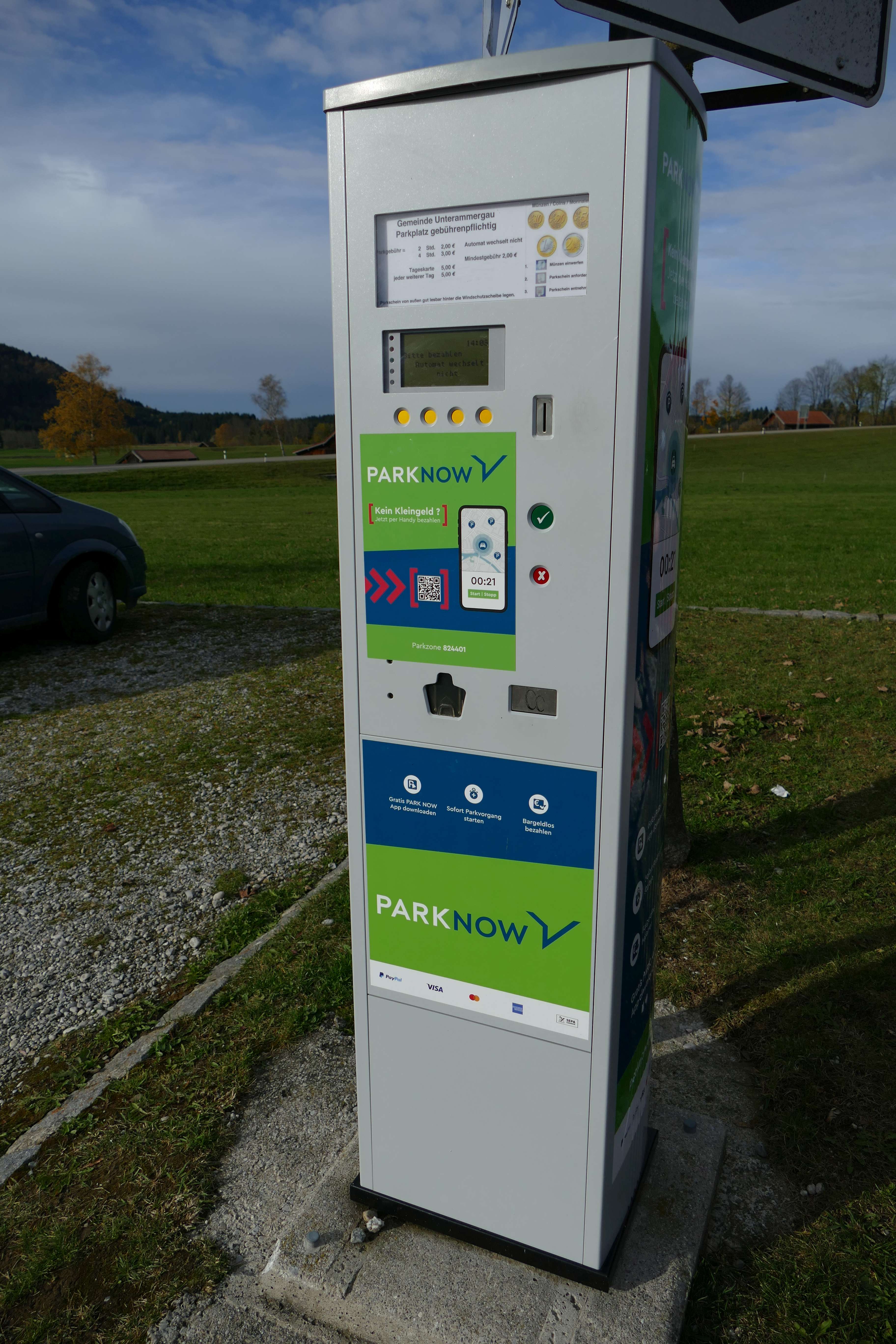 Neue Parkscheinautomaten neuerdings überall im Ammergau,... [hikr.org]