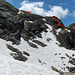 Schneespur zur Btta di Scaredi: rot der Zustieg zum C. della Laurasca WSW-Grat (3. Tag)