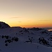 Blick vom Prodchamm zum Zürichsee beim Abendrot. Links der Mürtschenstock