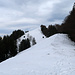 schneebedeckter Weg hinauf zum Hochhamm