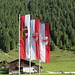 Bandiere al Krimmler Tauernhaus.