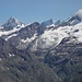 Blick in nordnordöstliche Richtung; Tete de Valpelline (Bildmitte) werde ich viele Wochen später besteigen; ganz rechts Dent d'Herens in Wolken.