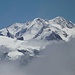 Liskamm u. Nachbarberge im Zoom; vor dem Liskamm-Westgipfel sieht man den Castor.