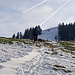 ein Touren-Skifahrer auf der suche nach "idealen" Schneebedingungen.