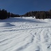 Auf der Piste befindet sich Kunstschnee.