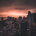 Sonnenuntergang in Lima vom Hoteldach aus gesehen