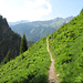 Le joli sentier à flanc de montagne qui descend d'Underi Trift à Furen