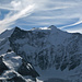 Links der Ochs (3900m), rechts das Gross Fiescherhorn (4049m)