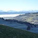 Nebelmeer über dem Zürichsee und klare Sicht in die Alpen