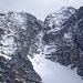 Nördliche + Mittlere Jägerkarspitze; die steile Rinne, durch die wir kürzlich aufgestiegen sind wirkt in der Draufsicht unbegehbar